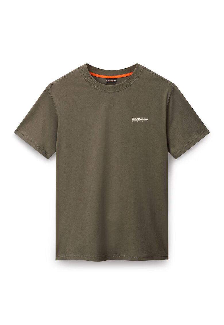 Napapijri Tricou cu decolteu la baza gatului si model uni - Verde
