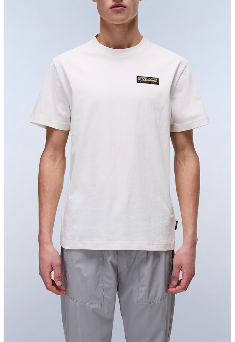 Napapijri Tricou de bumbac cu buzunar aplicat pe piept Iaato - Alb