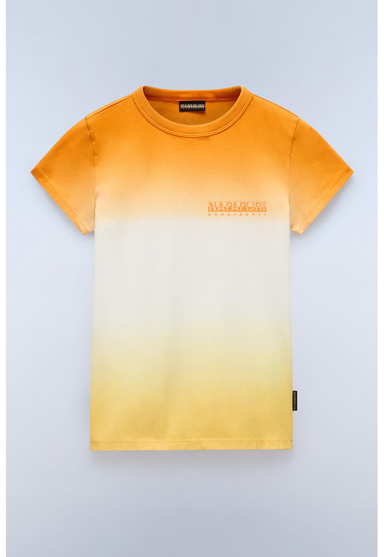 Napapijri Tricou de bumbac Merse - Portocaliu/Alb murdar
