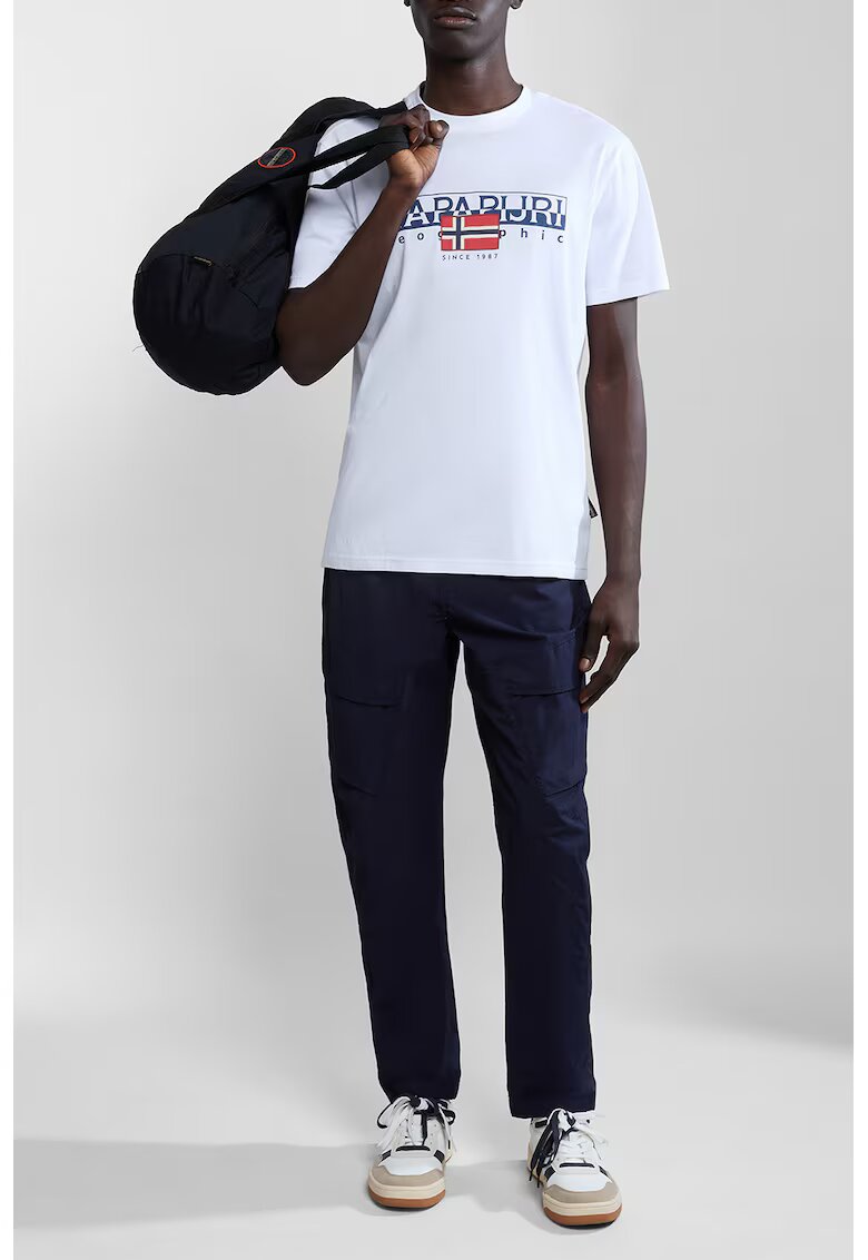 Napapijri Tricou din bumbac Aylmer - Rosu/Alb/Albastru inchis