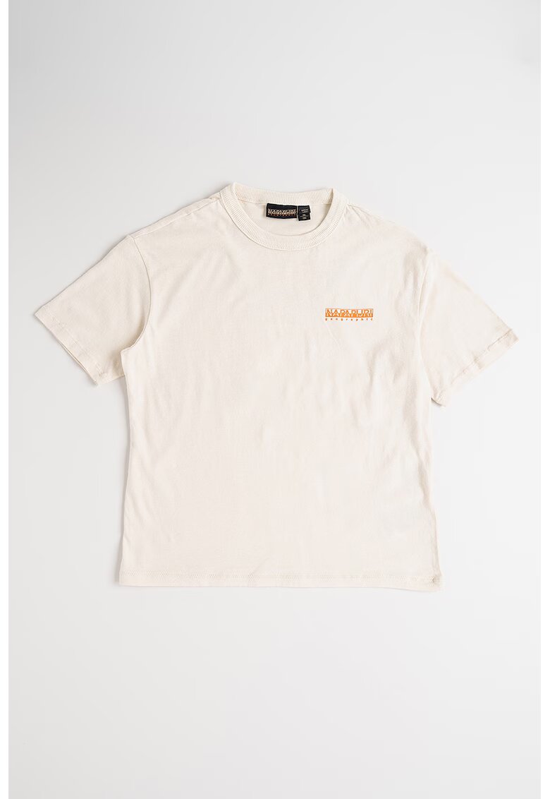 Napapijri Tricou din bumbac cu imprimeu logo - Portocaliu/Bej
