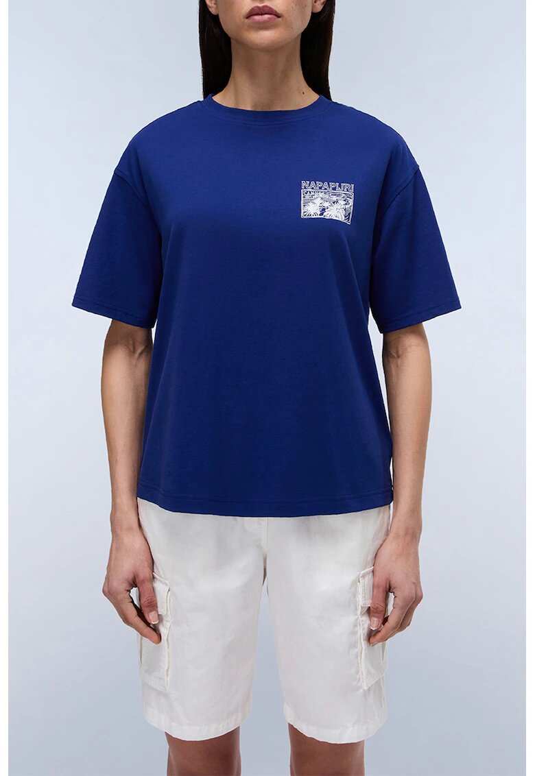 Napapijri Tricou lejer din bumbac - Albastru indigo
