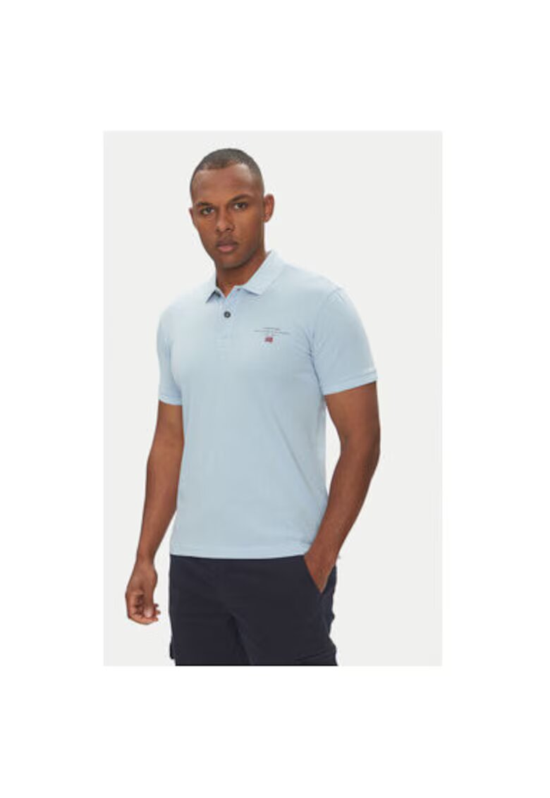 Napapijri Tricou Polo barbati NP0A4GB4I831 - Bumbac - 3XL INTL - Albastru deschis