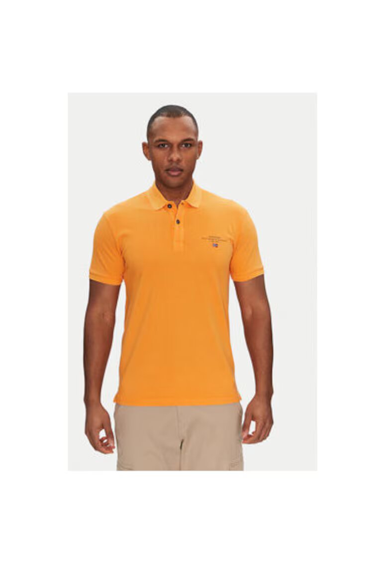 Napapijri Tricou polo barbati NP0A4GDLA701 - Bumbac - Portocaliu - Portocaliu