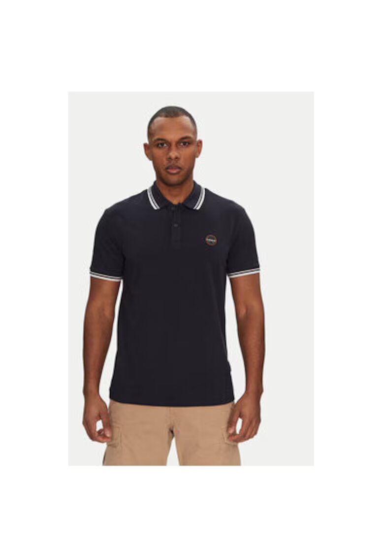 Napapijri Tricou polo barbati NP0A4ID51761 - Bumbac - Bleumarin - Bleumarin