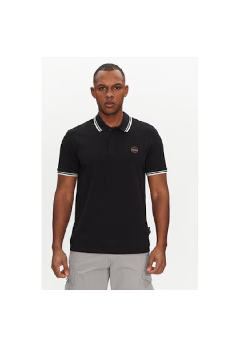 Napapijri Tricou polo barbati NP0A4ID59411 - Bumbac - Negru - Negru