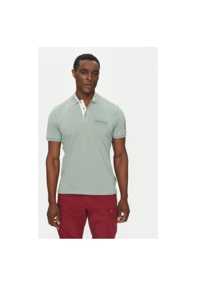 Napapijri Tricou polo barbati NP0A4IN9G1X1 - Bumbac - Verde - Verde