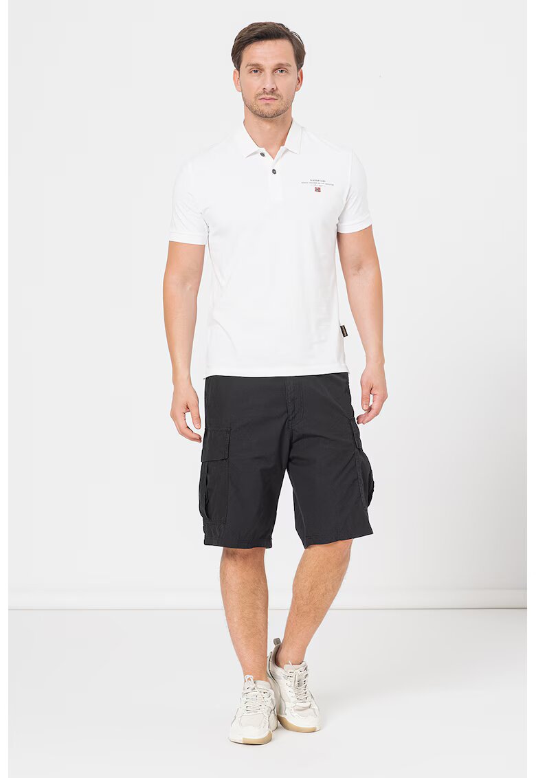 Napapijri Tricou polo cu logo Elbas - Alb optic