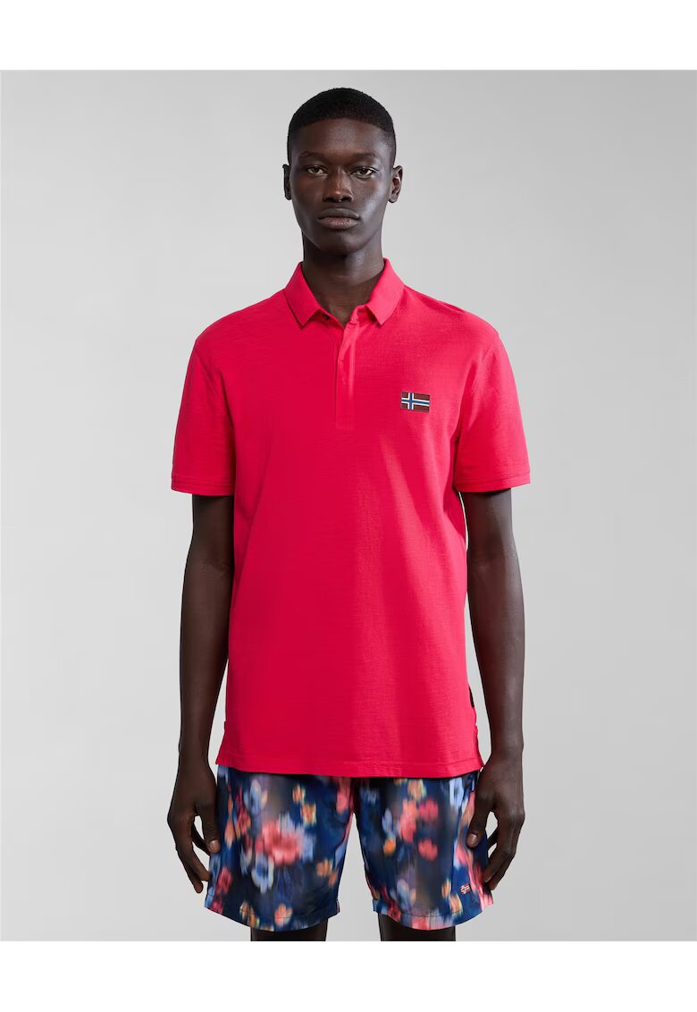 Napapijri Tricou polo din bumbac cu aplicatie logo Ebea