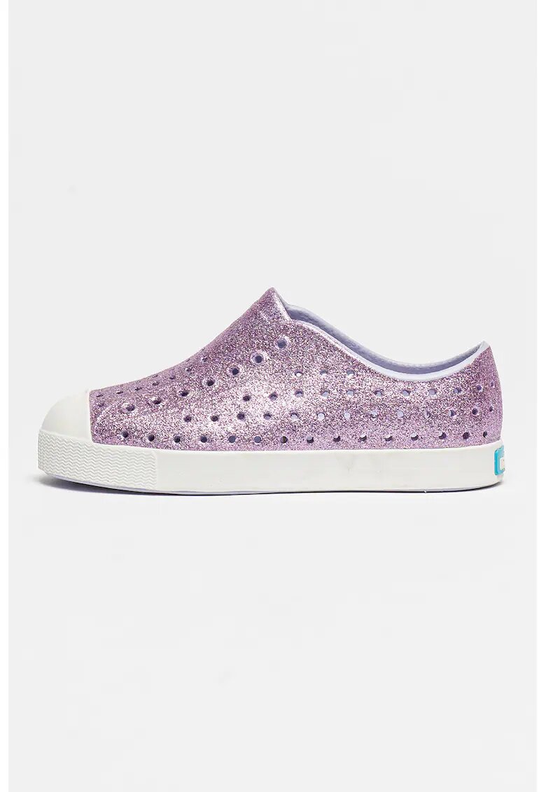 Native Tenisi slip-on cu aspect lucios Jefferson Bling - Alb/Violet