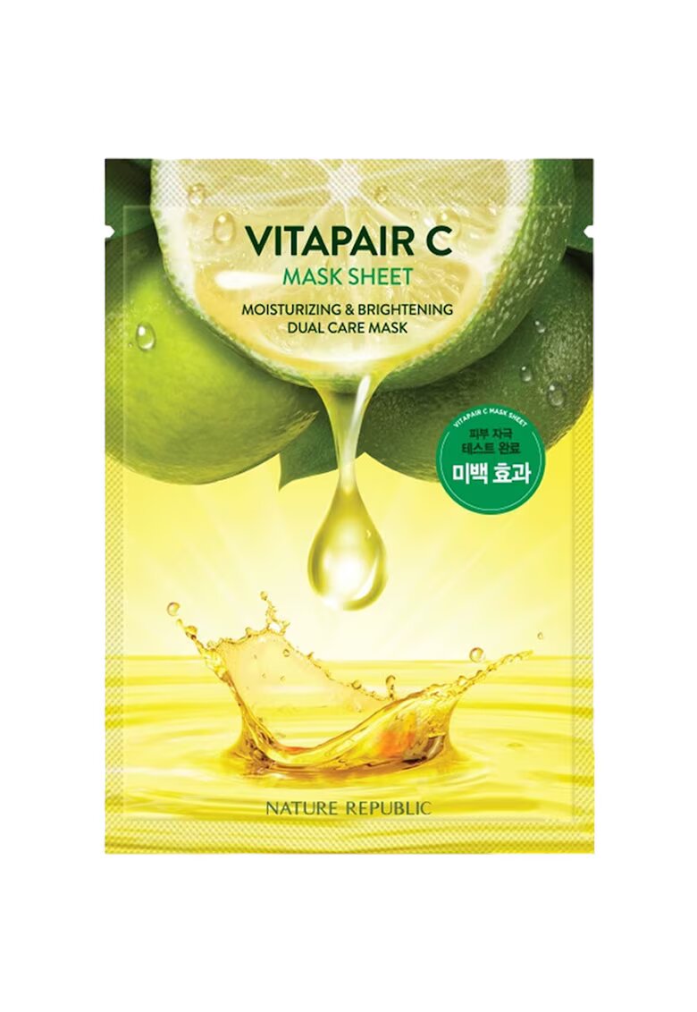 Nature Republic Masca de fata hidratanta si stralucitoare cu extract de lamaie si vitamina C - 25 ml