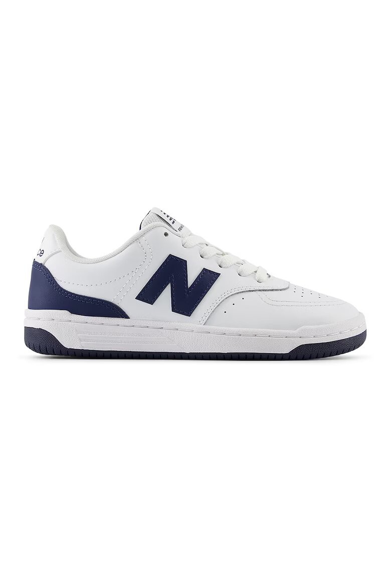 New Balance 80 Pantofi sport de piele ecologica cu insertii din material textil - Albastru inchis/Alb optic