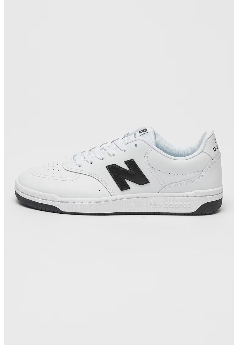 New Balance 80 Pantofi sport low-cut din piele ecologica - Alb/Negru