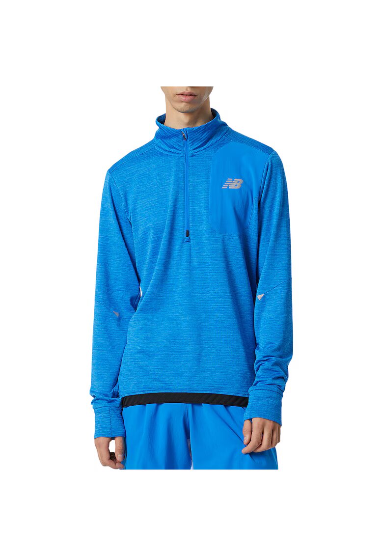 New Balance Hanorac tehnic de alergare cu logo si fermoar -