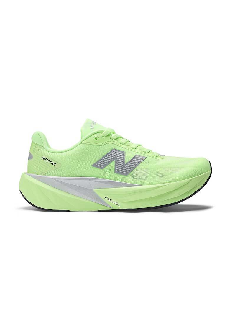 New Balance Pantofi FuelCell Rebel 5 din material textil cu detaliu logo pentru alergare - Verde electric