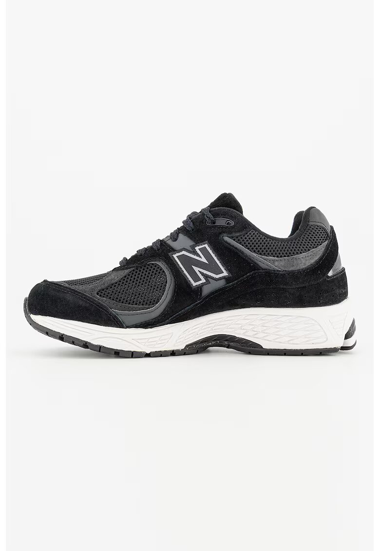 New Balance Pantofi sport 2002 R cu garnituri din piele intoarsa - Negru stins/Gri inchis