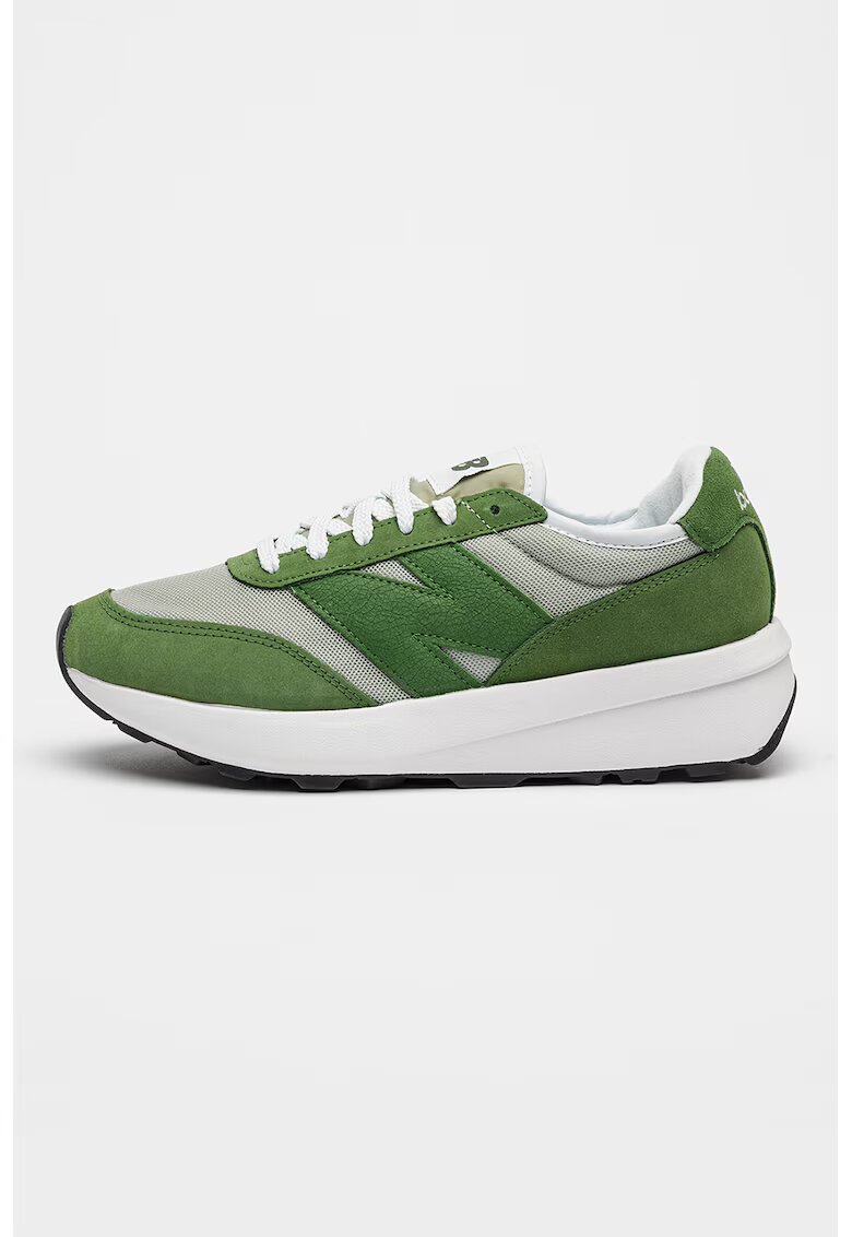 New Balance Pantofi sport 370 cu garnituri de piele intoarsa si insertii de plasa - Verde feriga