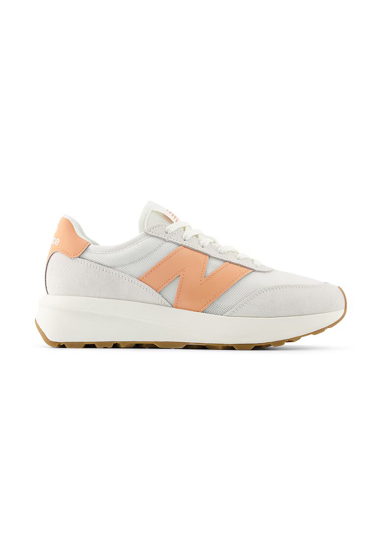 New Balance Pantofi sport 370 din piele intoarsa cu insertii din material sintetic - Portocaliu/Alb murdar