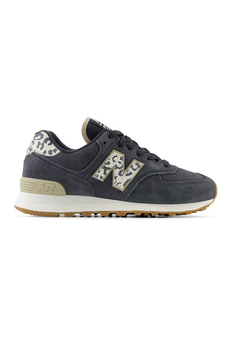 New Balance Pantofi sport 574 cu logo si sireturi - Gri antracit