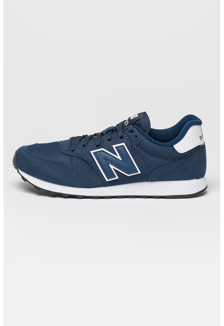 New Balance Pantofi sport cu garnituri de piele intoarsa sintetica 500 - Bleumarin
