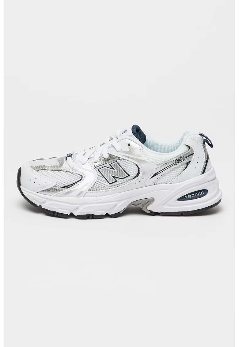 New Balance Pantofi sport cu insertii de plasa 530 - Alb/Argintiu