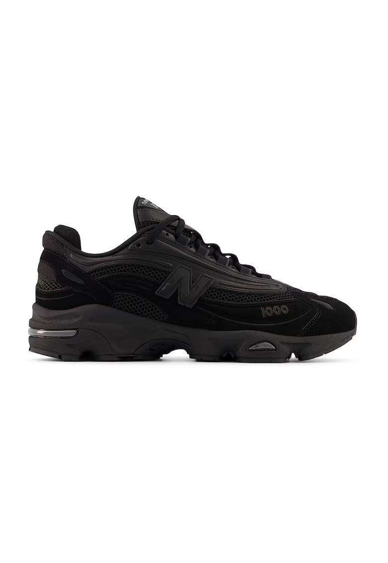 New Balance Pantofi sport din piele si piele nabuc cu garnituri din material textil M 1000 - Negru
