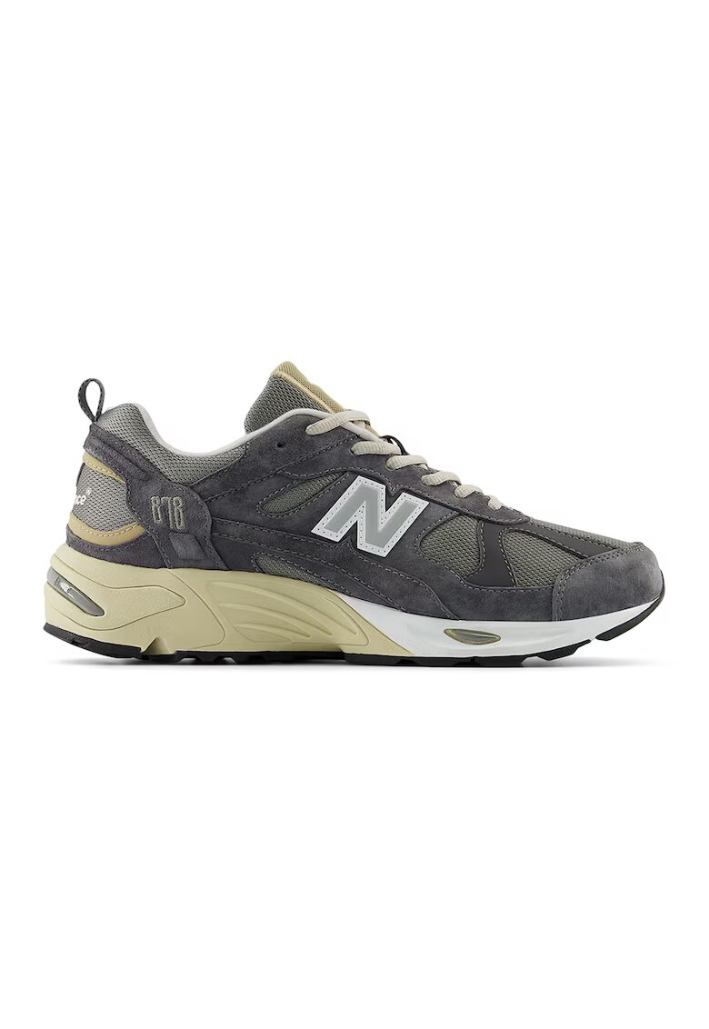 New Balance Pantofi sport low-cut cu insertii din piele intoarsa - Gri inchis