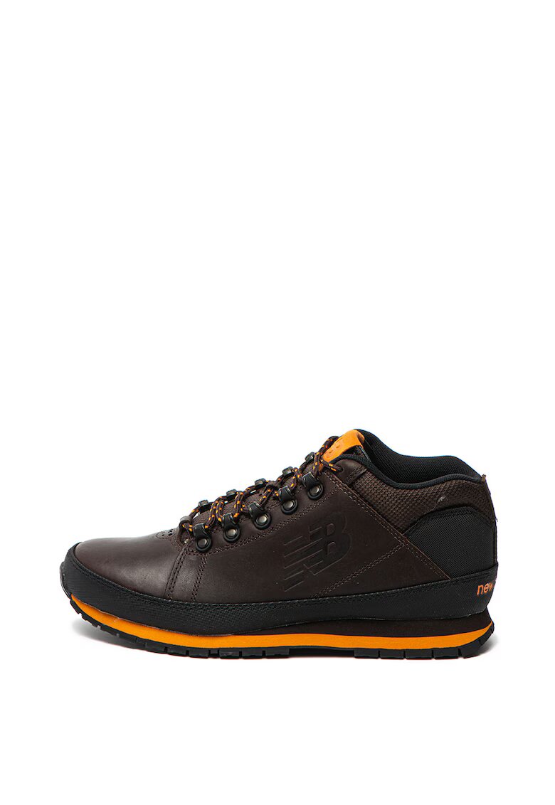 New Balance Pantofi sport mid-high de piele nabuc si plasa - Maro/Galben