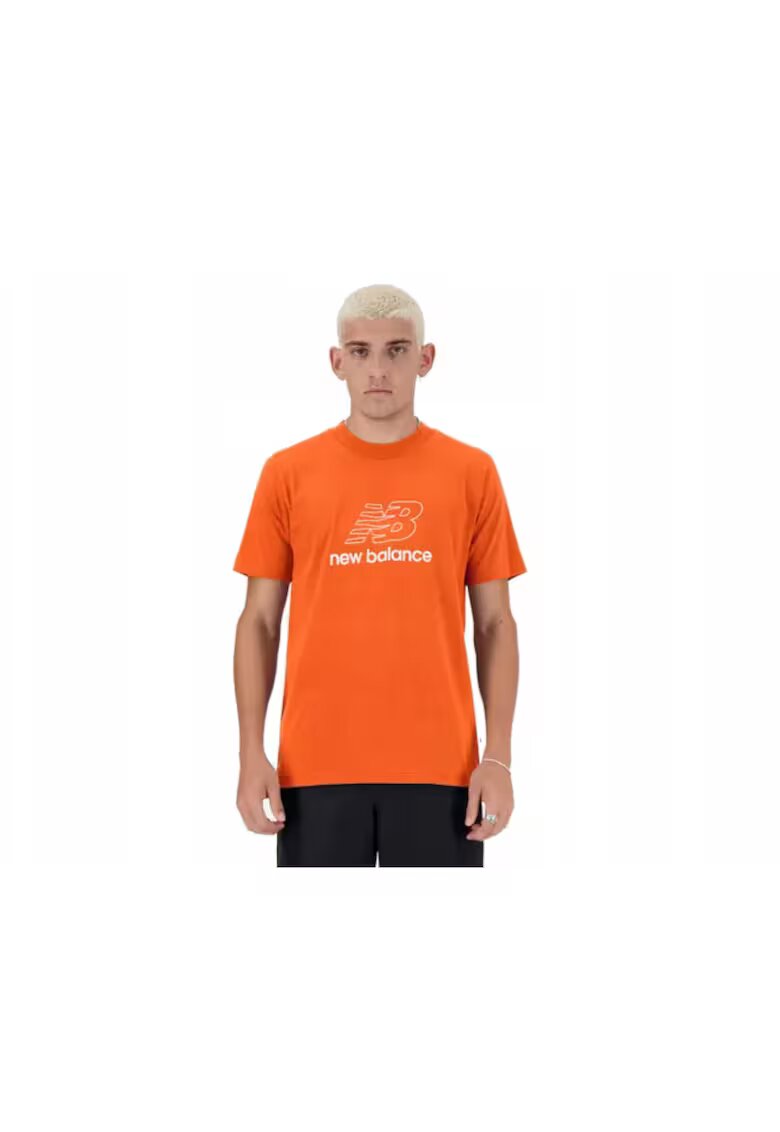 New Balance Tricou cu imprimeu logo si decolteu rotund - Portocaliu