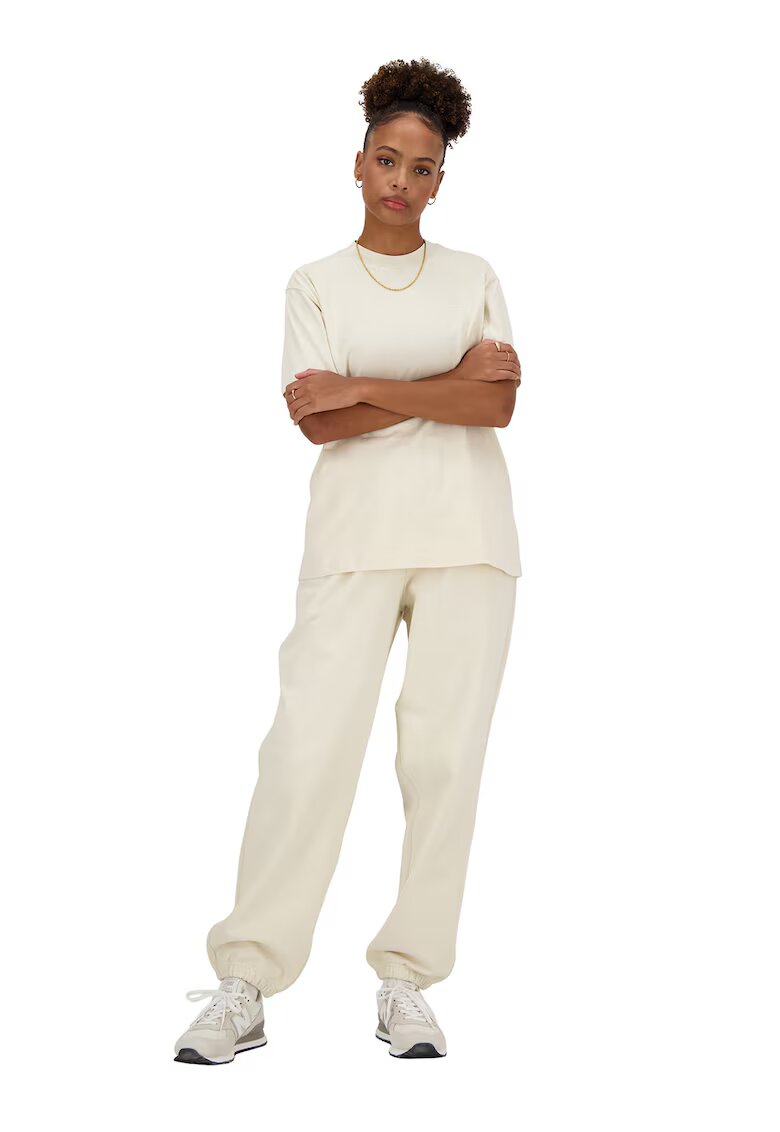 New Balance Tricou relaxed-fit din bumbac Athletics - Crem