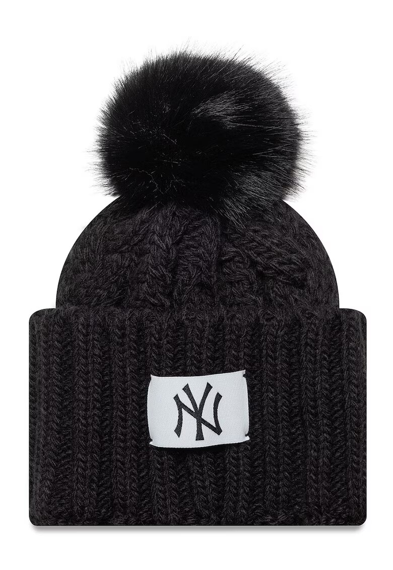 New Era Caciula cu ciucure si aplicatie text - Negru