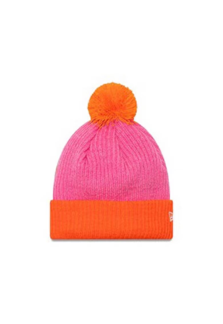 New Era Caciula dama Block Pom Bean - acril - roz/portocaliu