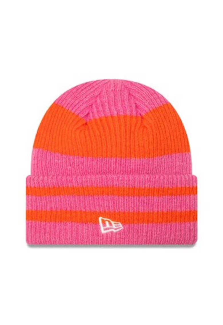 New Era Caciula dama Stripe Cuff Knit Beanie - roz - material sintetic