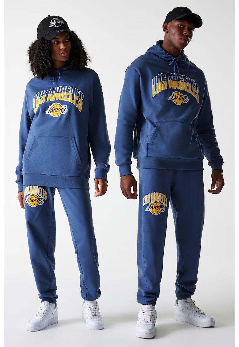 New Era Pantaloni de trening unisex LA Lakers - Albastru pastel/Galben