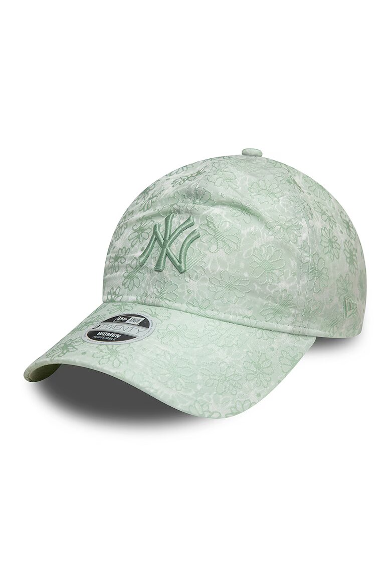 New Era Sapca cu model floral si logo brodat - Verde pal/Alb murdar