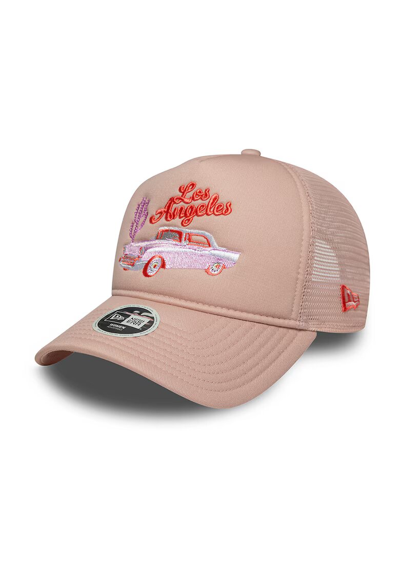New Era Sapca trucker cu imprimeu brodat - Rosu/Fucsia/Roz prafuit