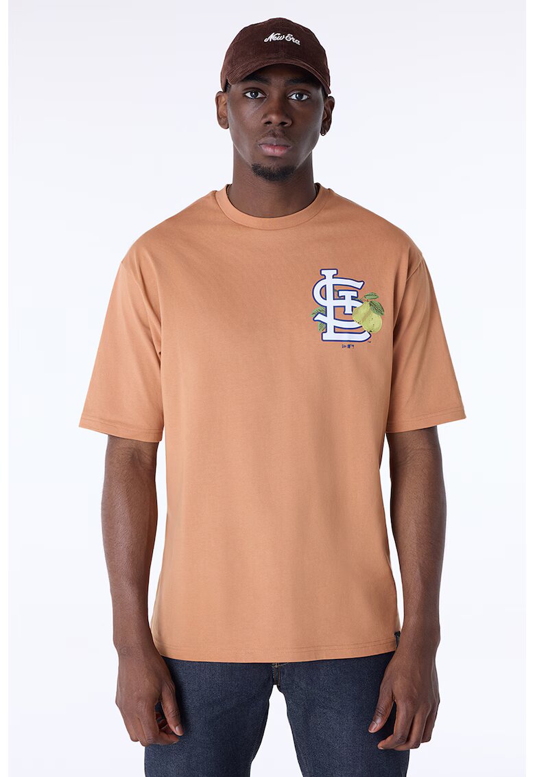 New Era Tricou de bumbac cu imprimeu logo - Alb/Portocaliu persan