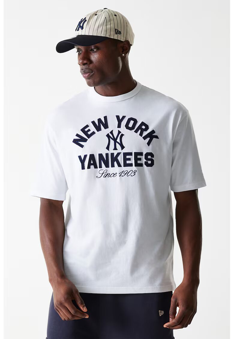 New Era Tricou de bumbac cu logo - Alb