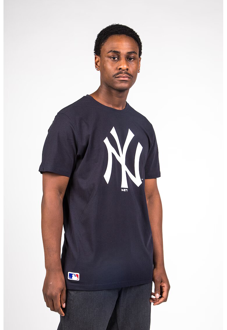 New Era Tricou de bumbac New York Yankees - Alb/Albastru ultramarin