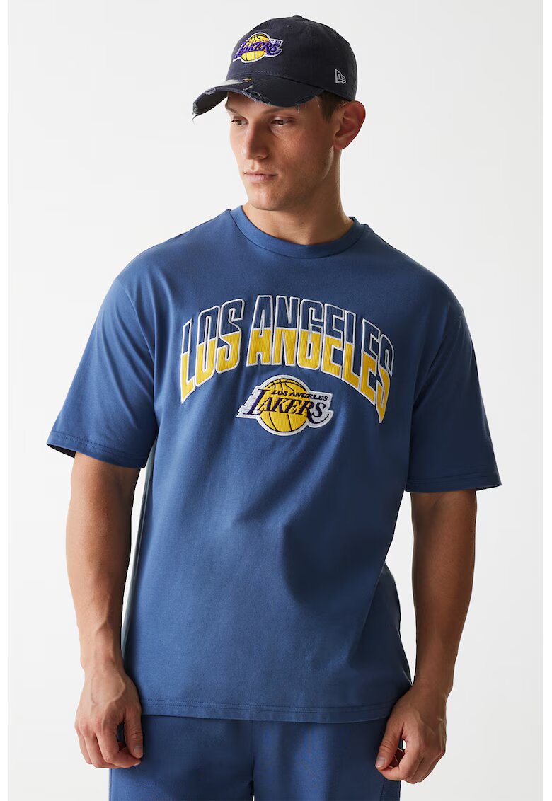 New Era Tricou NBA LA Lakers - Albastru lavanda/Galben pai