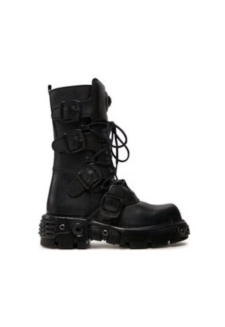 New Rock Bocanci dama M-373-S18 - Piele naturala - Negru - Negru
