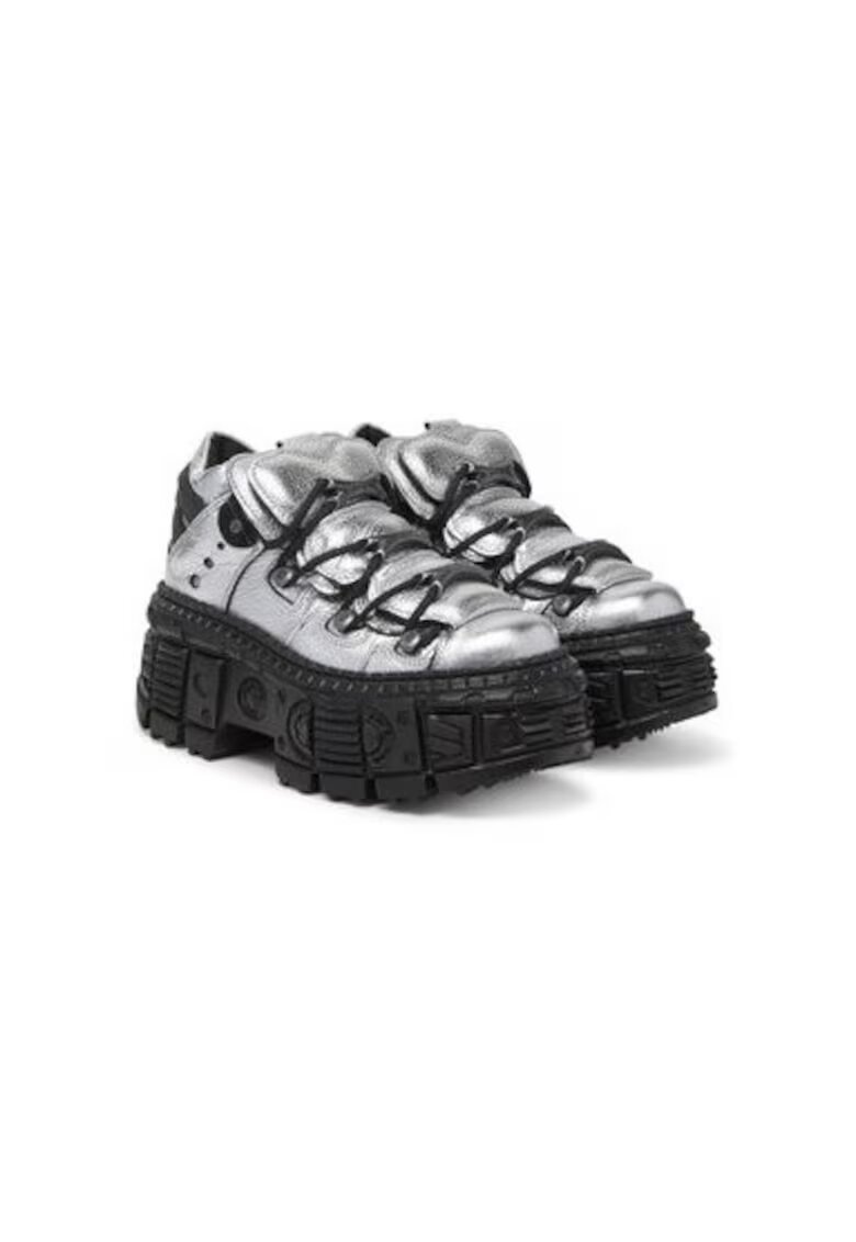 New Rock Botine dama M-106WALL-C16 - Piele naturala - Argintiu - Argintiu
