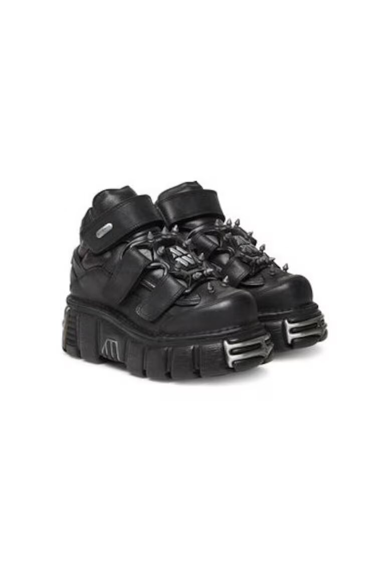 New Rock Botine dama M-285C-S1 - Piele naturala - Negru - Negru