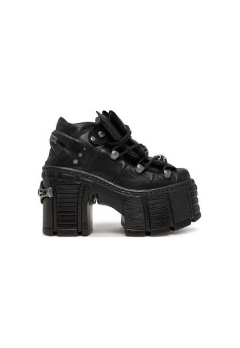 New Rock Botine dama M-TM106-C2 - Piele naturala - Negru - Negru