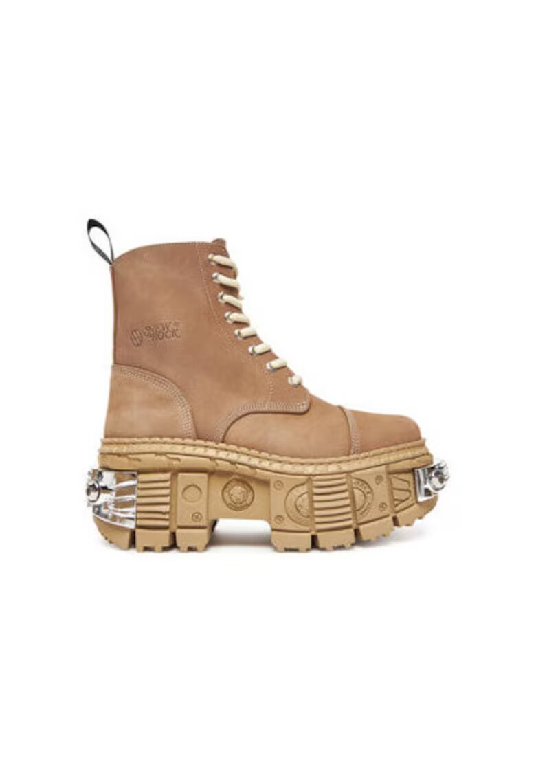New Rock Botine dama M-WALL083C-C18 - Piele ecologica - Maro - Maro