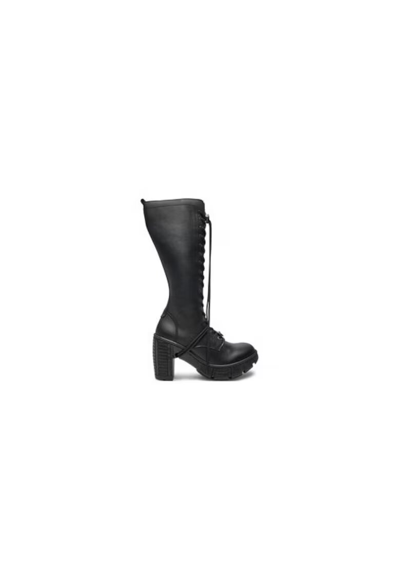 New Rock Cizme dama 304874604 - Piele ecologica - Negru - Negru