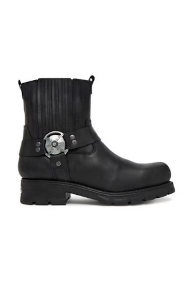 New Rock Ghete barbatesti din piele naturala - Negru