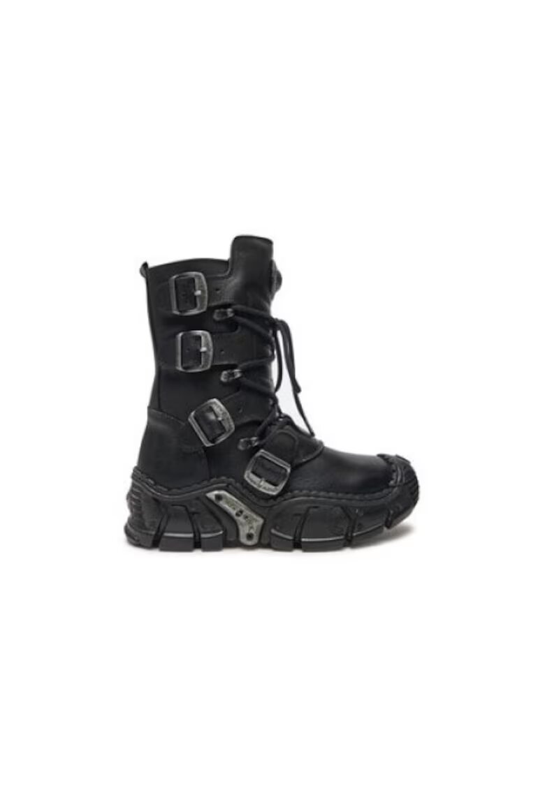 New Rock Ghete barbati M-IMPACT013-S1 - piele naturala - negru -