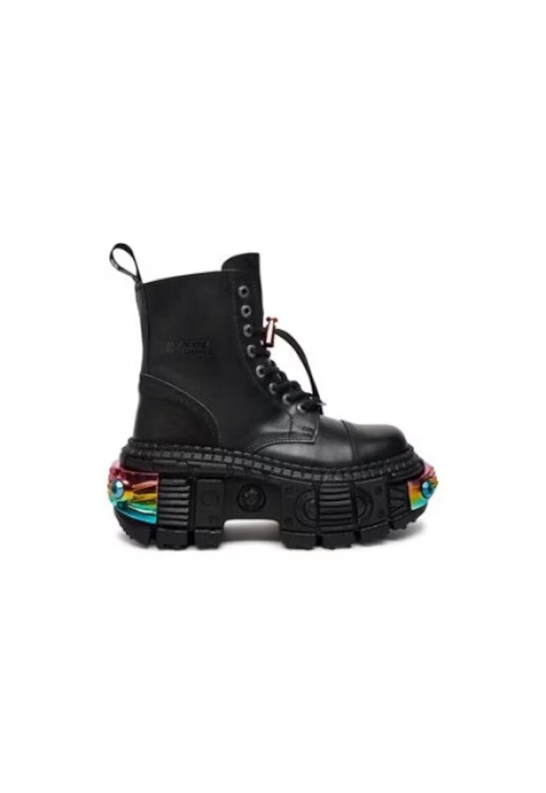 New Rock Ghete barbati model M-WALL083CCT-S8 - piele naturala - negru - Negru