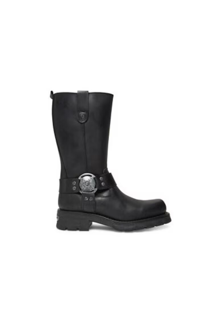 New Rock Ghete dama M-7610-S1 - Piele naturala - Negru - Negru